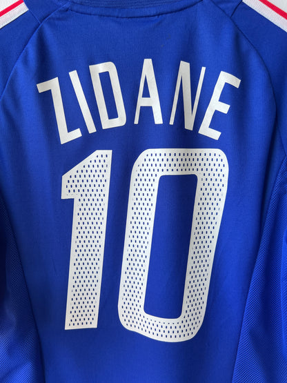 (S fits M) France 2002-04 Home Shirt Zidane #10
