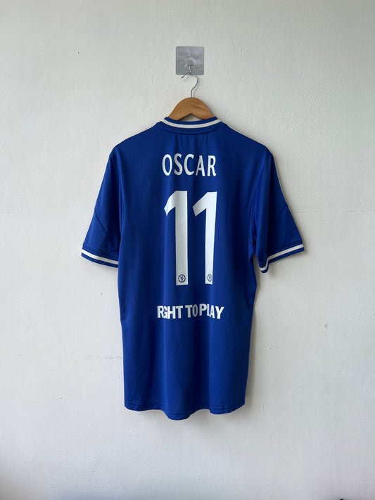 (XL/Size 10) Chelsea 2013-14 Home Player Version Shirt Oscar #11