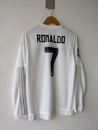 (M) Real Madrid 2015-16 Home Long Sleeve Shirt Ronaldo #7