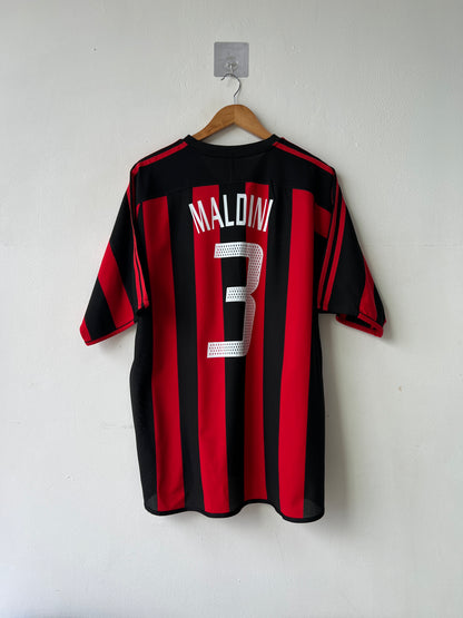 (XL) AC Milan 2003-04 Home Shirt Maldini #3