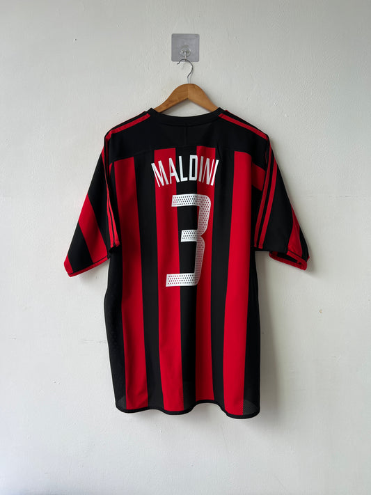 (XL) AC Milan 2003-04 Home Shirt Maldini #3