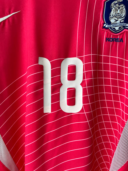 (M) South Korea 2002-04 Home Player Version Shirt S. H. Hwang #18