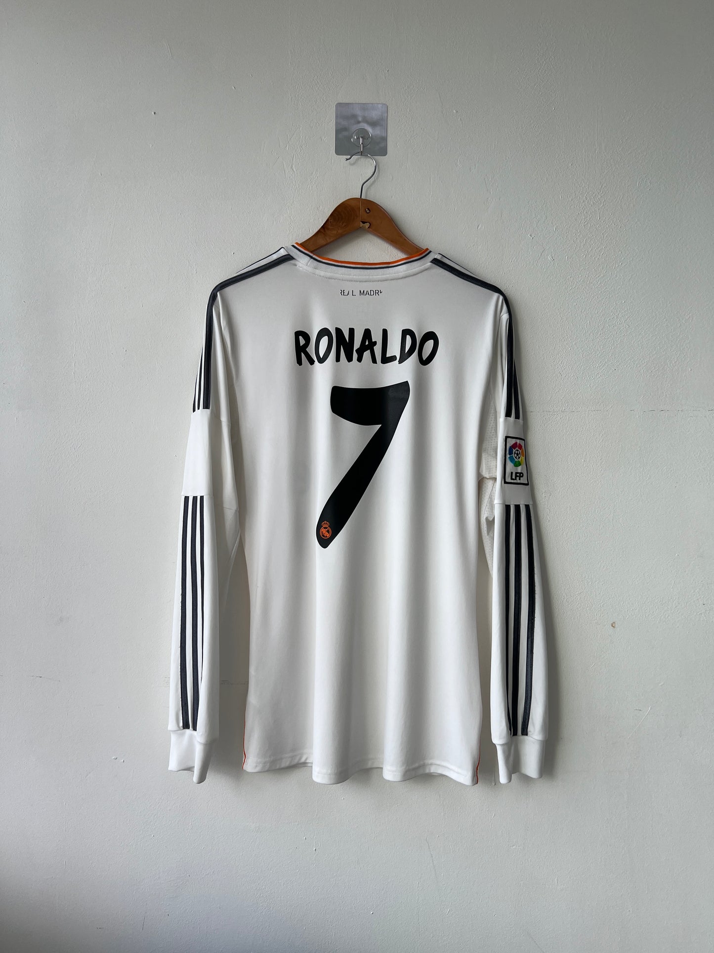 (M) Real Madrid 2013-14 Home Long Sleeve Shirt Ronaldo #7