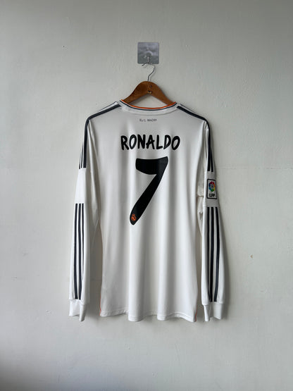 (M) Real Madrid 2013-14 Home Long Sleeve Shirt Ronaldo #7