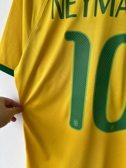 (L fits M) Brazil 2014-16 Player Issue Home Shirt Neymar Jr. #10