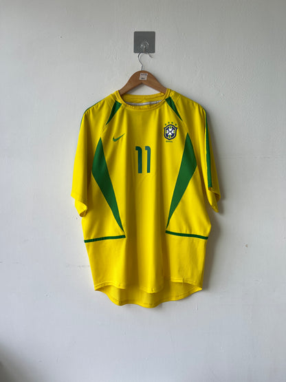 (L) Brazil 2002-04 Home Shirt Ronaldinho #11