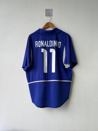 (L) Brazil 2002-04 Away Shirt Ronaldinho #11