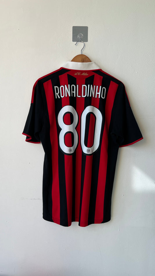 AC Milan 2009-10 Home Shirt Ronaldinho #80 (M)