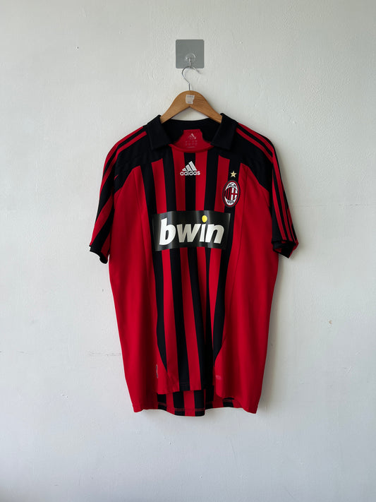 (M fits L) AC Milan 2007-08 Home Shirt Kaka #22