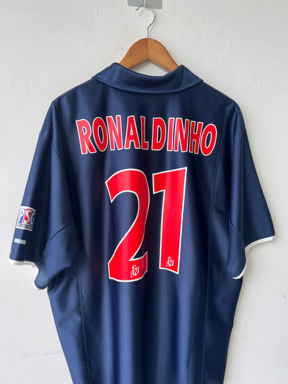 (XL) PSG 2001-02 Home Shirt Ronaldinho #21
