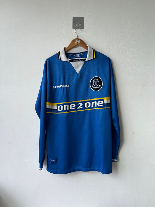 (XL) Everton 1997-99 Home Long Sleeve Shirt Materazzi #15