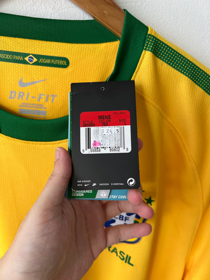 (L) Brazil 2010-11 Home Shirt Ronaldinho #10 (NEW)