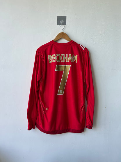 (L) England 2006-08 Away Long Sleeve Shirt Beckham #7