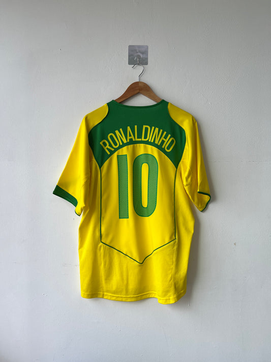 (L) Brazil 2004-06 Home Shirt Ronaldinho #10
