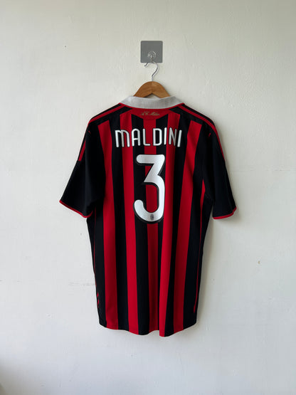 (L) AC Milan 2009-10 Home Shirt Maldini #3