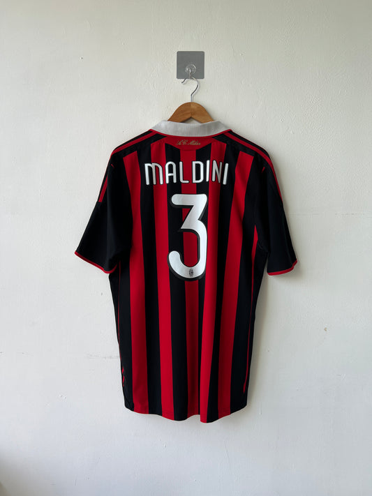 (L) AC Milan 2009-10 Home Shirt Maldini #3