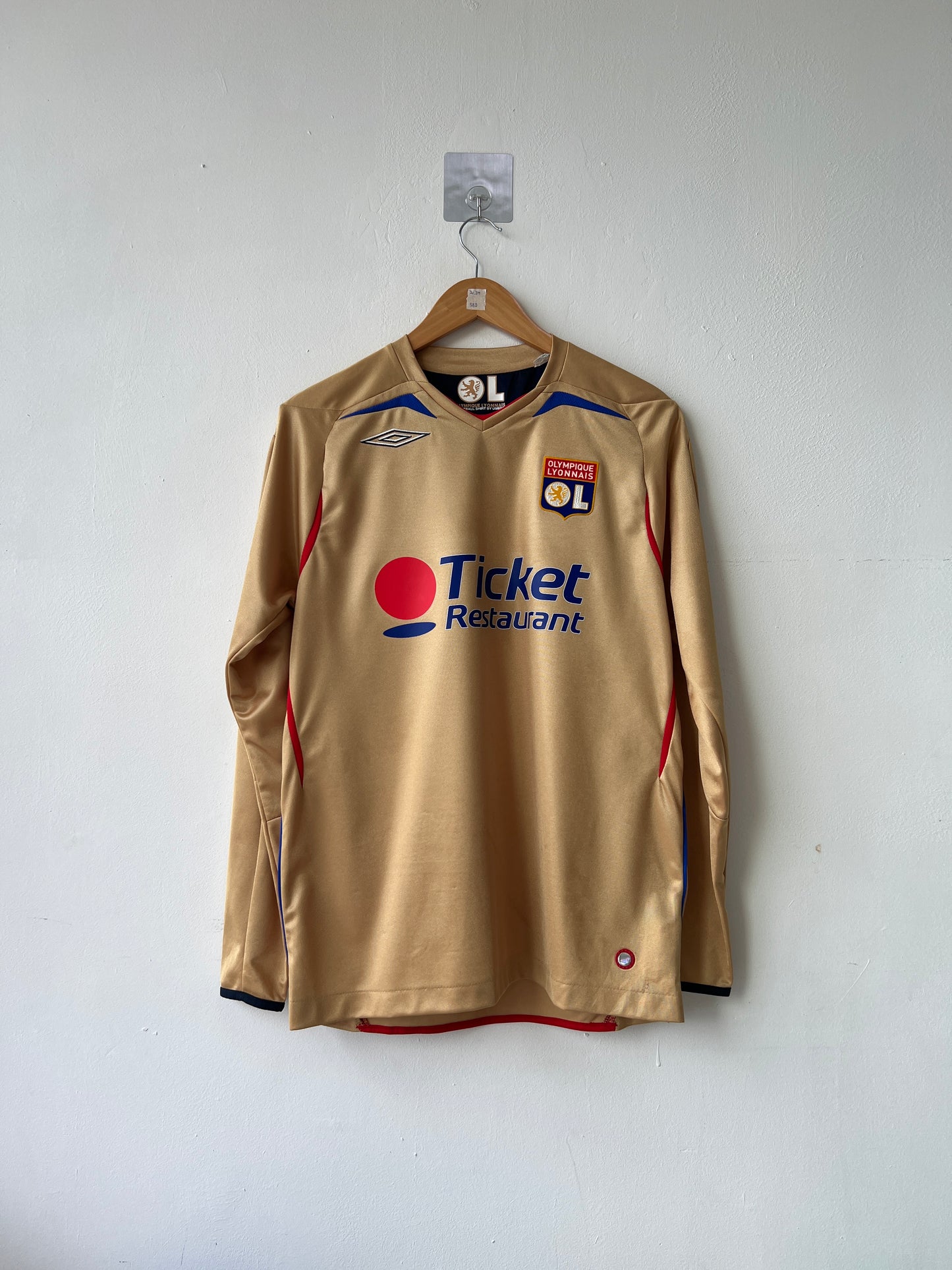(M) Olympique Lyon 2007-08 Away Long Sleeve Shirt Benzema #10
