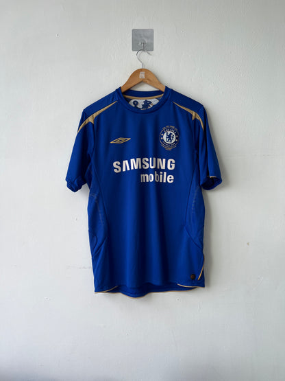 (L fits M) Chelsea 2005-06 Home Shirt Drogba #15