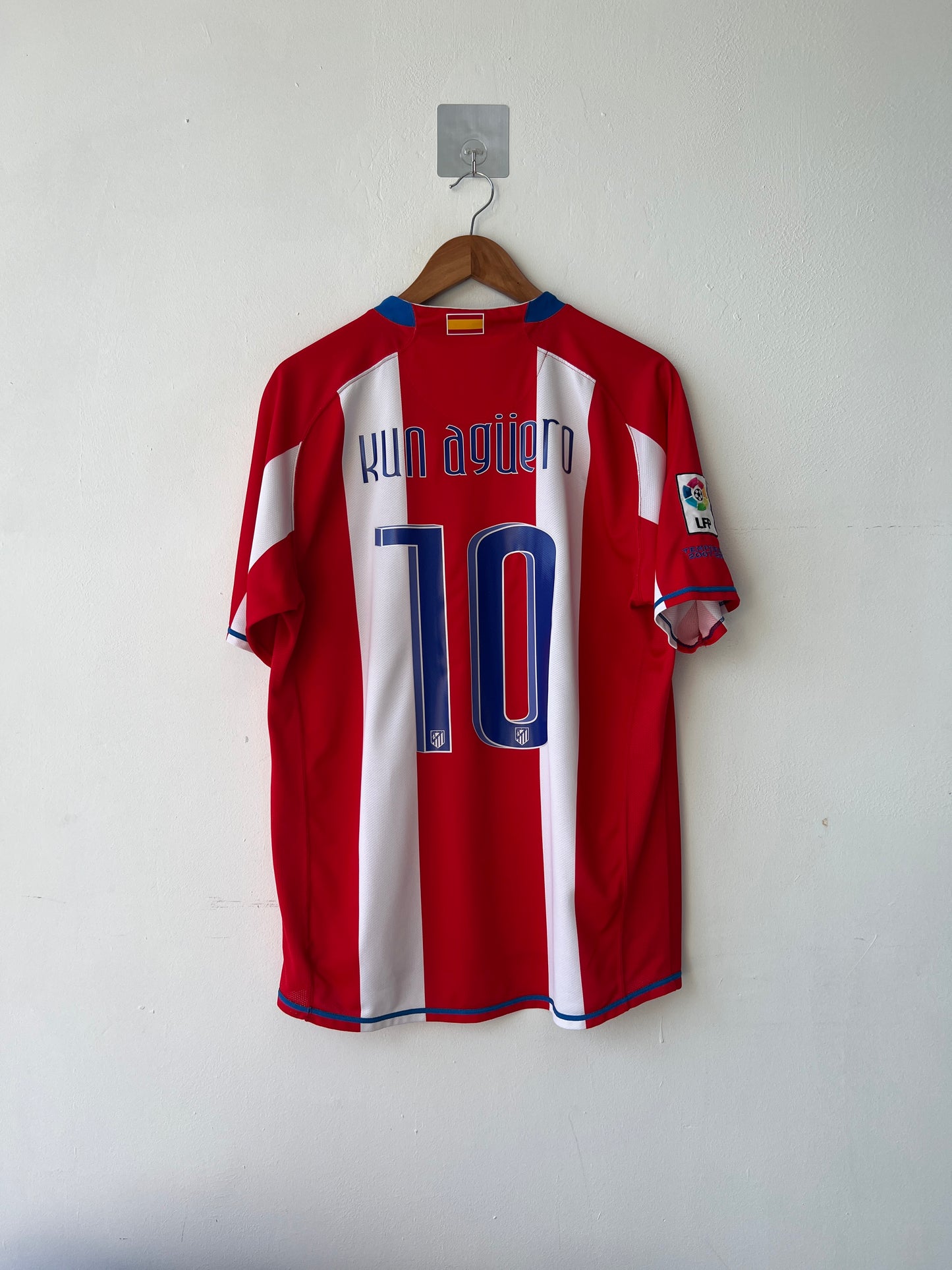 (L) Atletico Madrid 2007-08 Home Shirt Kun Aguero #10