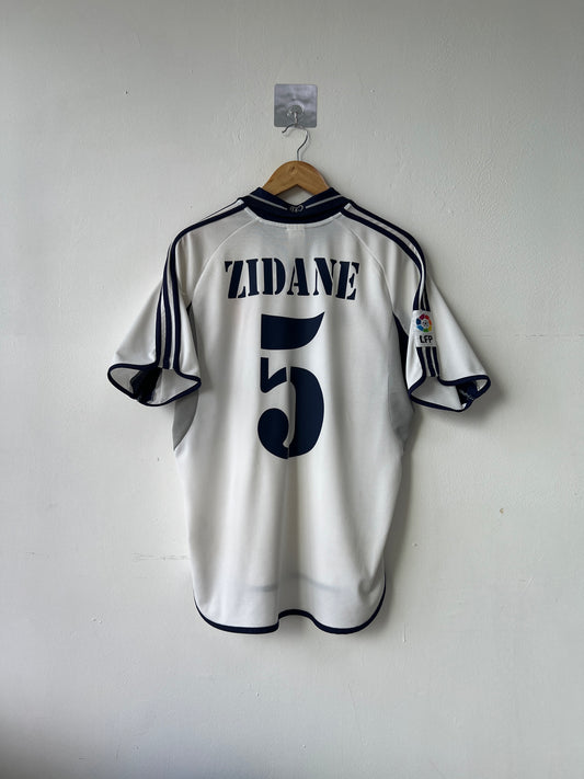 (M fits L) Real Madrid 2000-01 Home Shirt Zidane #5