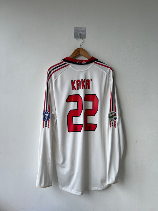 (XL) AC Milan 2005-06 Away Long Sleeve Player Version Shirt Kaka #22