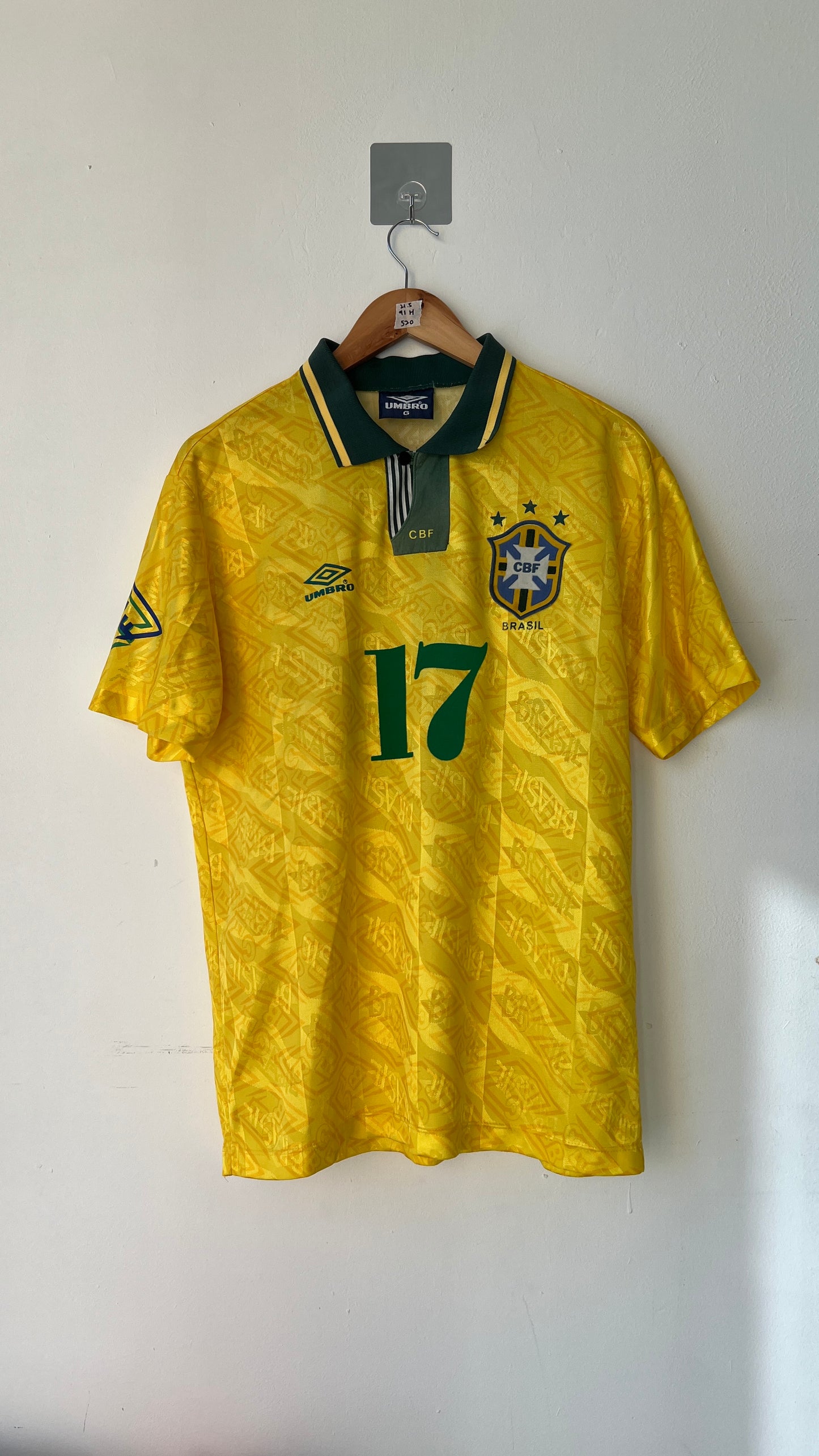 Brazil 1991-93 Home Shirt Cafu #17 (L)