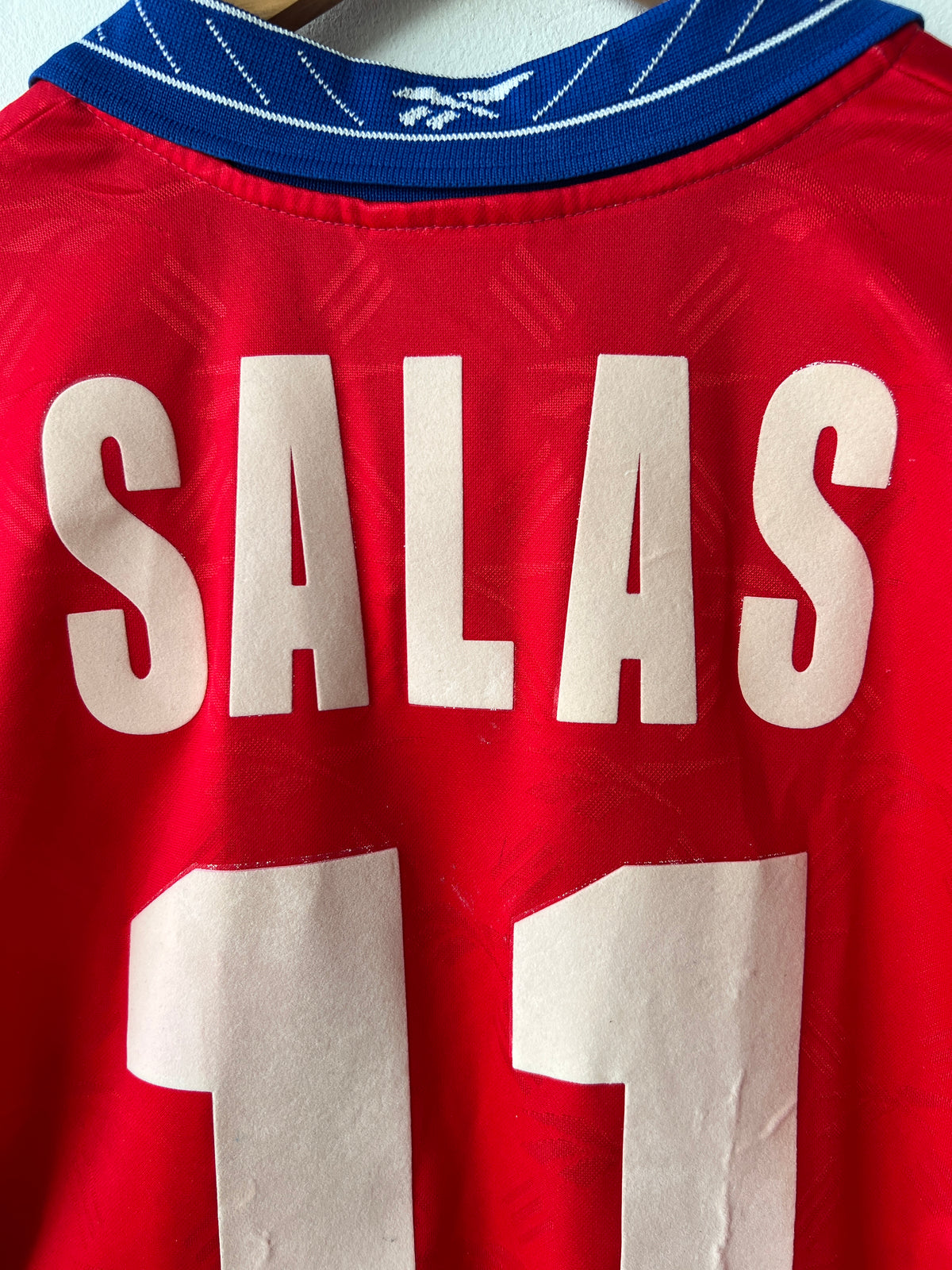 (L) Chile 1997-99 Home Long Sleeve Shirt Salas #11