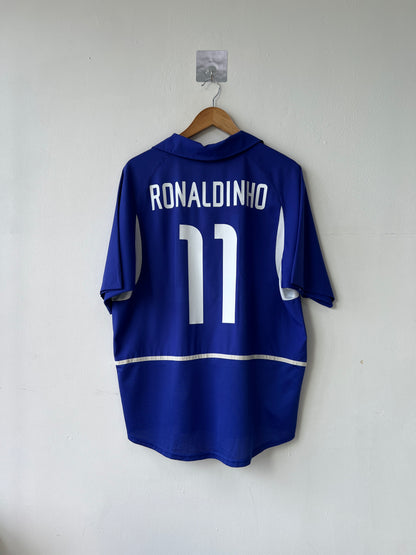(L) Brazil 2002-04 Away Shirt Ronaldinho #11