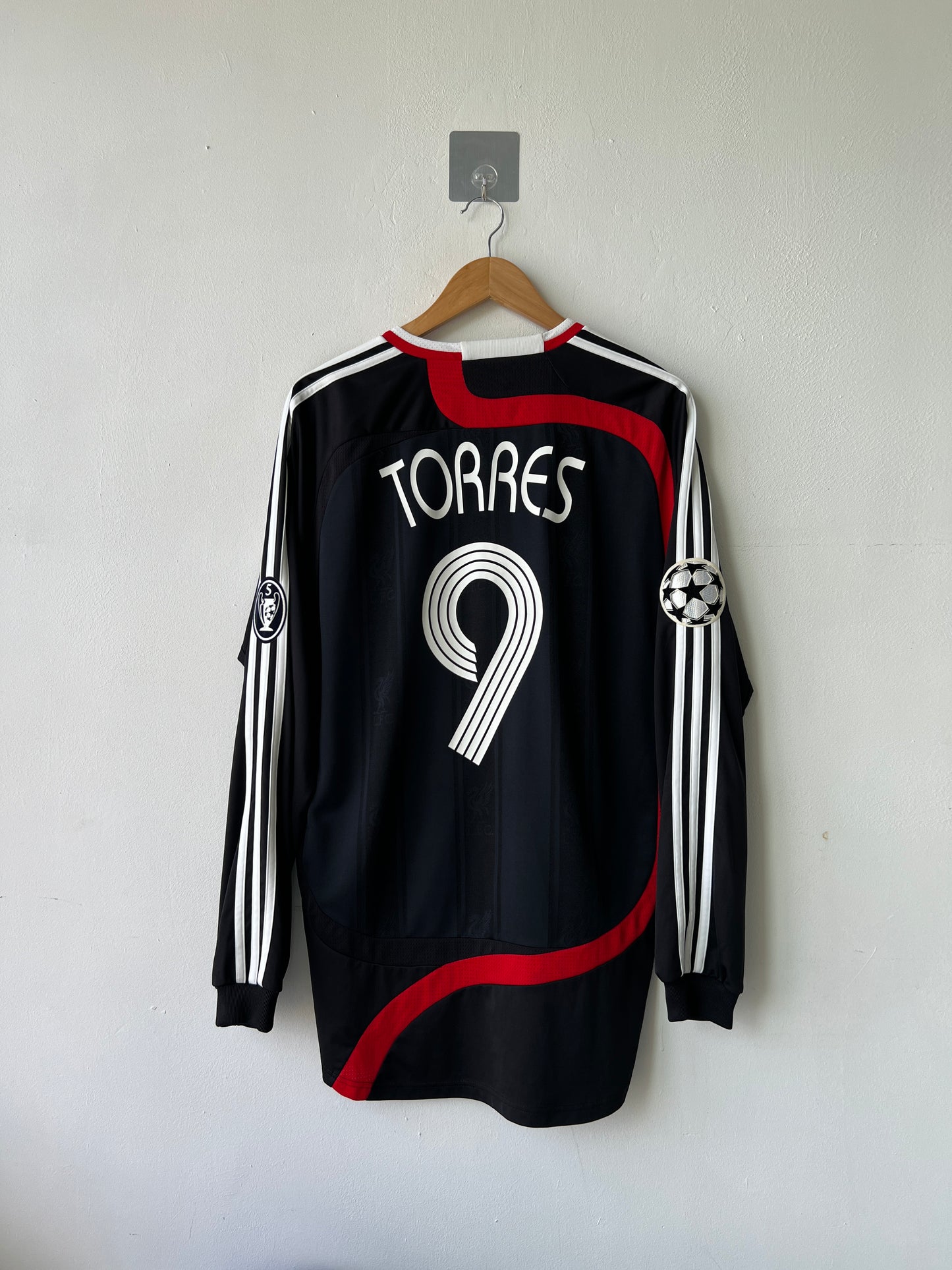 (L) Liverpool 2007-08 Third Long Sleeve Player Version Shirt Torres #9