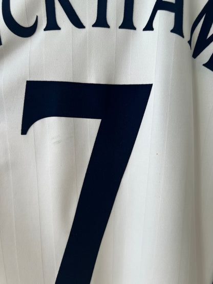 (L) England 2001-03 Home Long Sleeve Shirt Beckham #7