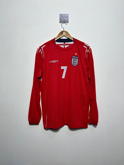 (L) England 2004-06 Away Long Sleeve Shirt Beckham #7