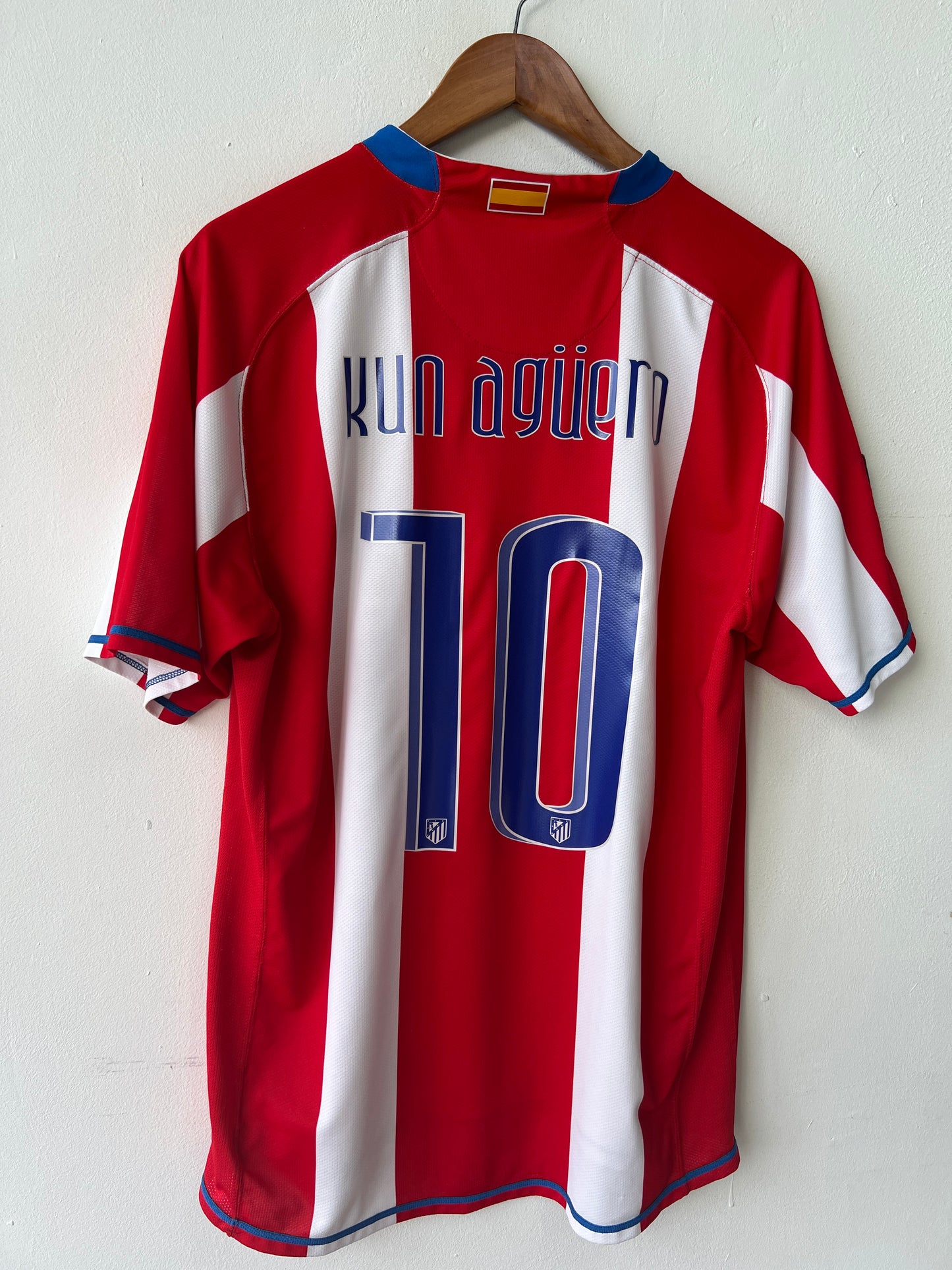 (L) Atletico Madrid 2007-08 Home Shirt Kun Aguero #10