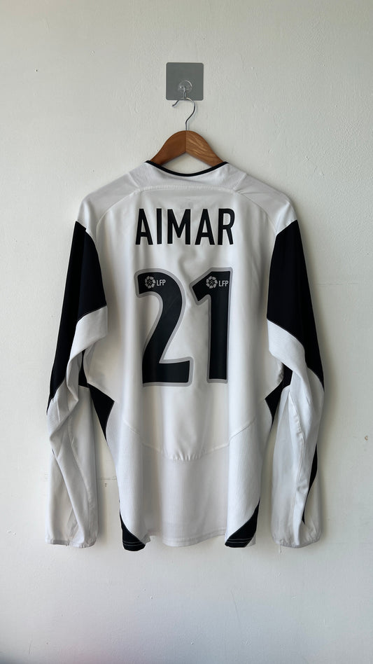 Valencia 2003-04 Home Long Sleeve Shirt Aimar #21 (L)