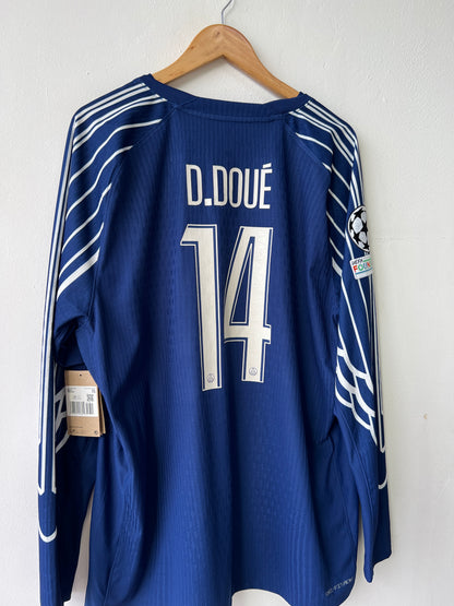 (XXL) PSG 2024-25 Fourth Long Sleeve Player Version Shirt D. Doue #14 (NEW)