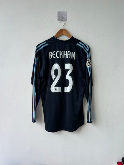 (S fits M) Real Madrid 2003-04 Away Long Sleeve Shirt Beckham #23