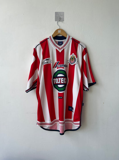 (L fits XL) Chivas Guadalajara 2000-01 Home Shirt