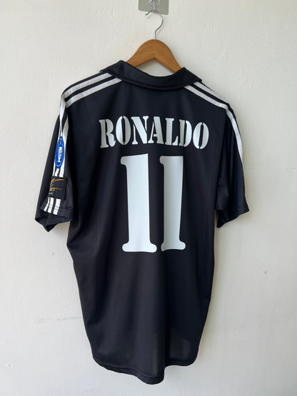 (M fits L) Real Madrid 2002-03 CL Away Shirt Ronaldo #11