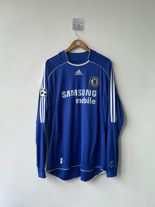 (XL) Chelsea 2006-08 Home Long Sleeve Shirt Ballack #13