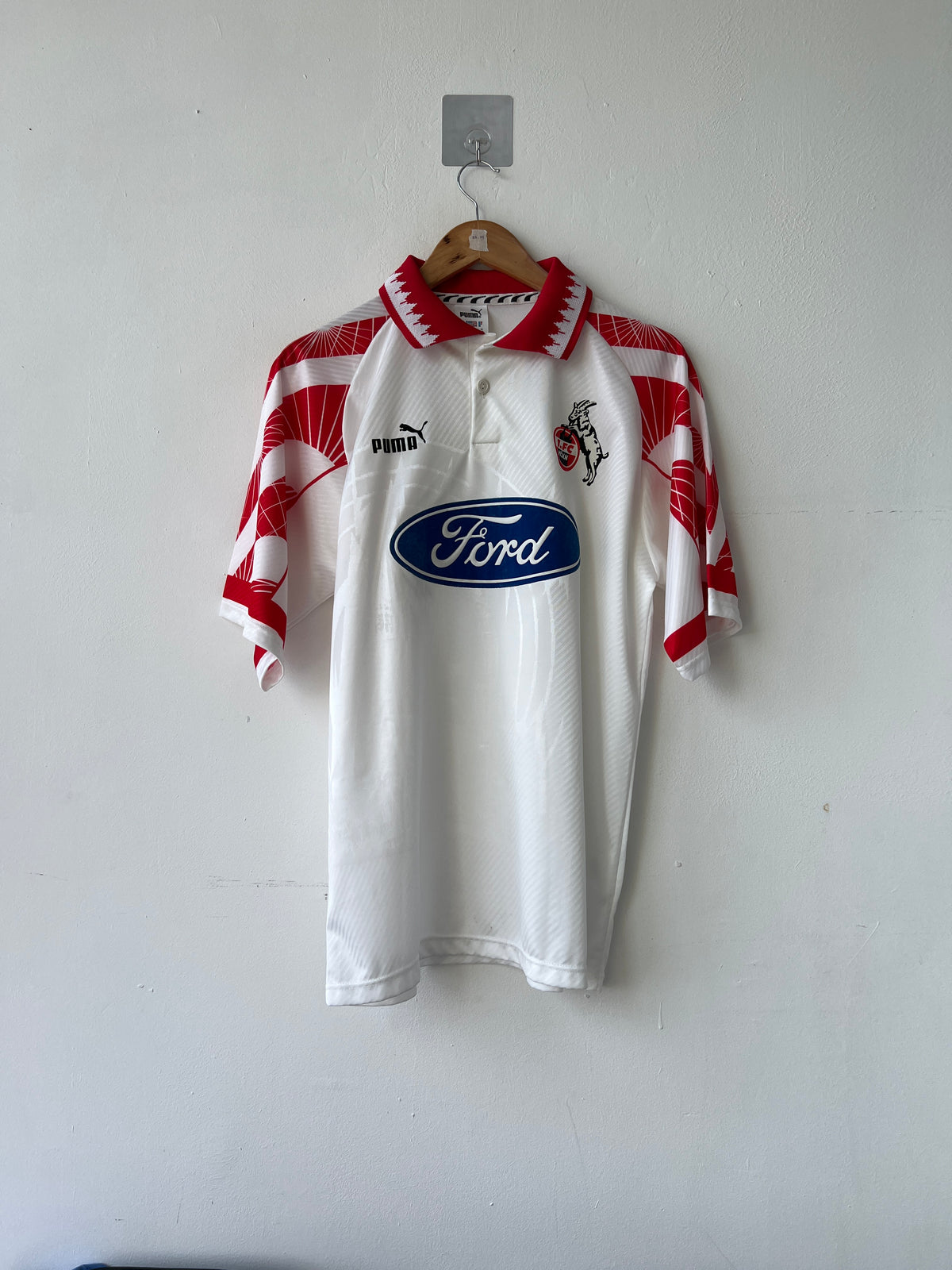 (M fits L) FC Koln 1996-97 Home Shirt