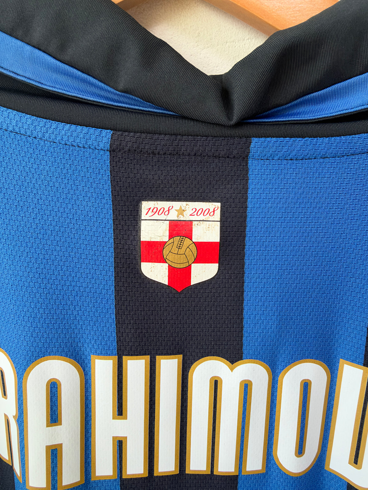 (XL) Inter Milan 2007-08 Home Long Sleeve Shirt Ibrahimovic #8