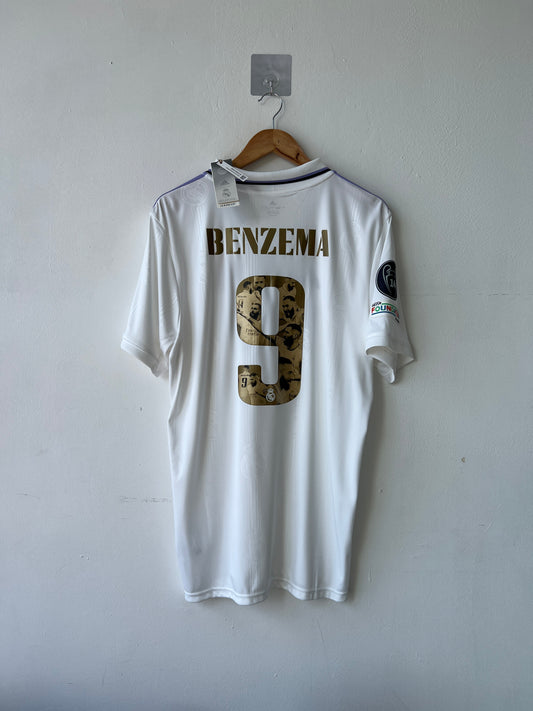 (L) Real Madrid 2022-23 Home Shirt Benzema #9 Ballon d'Or Tribute (NEW)
