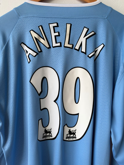 (XL) Manchester City 2004-05 Home Long Sleeve Shirt Anelka #39
