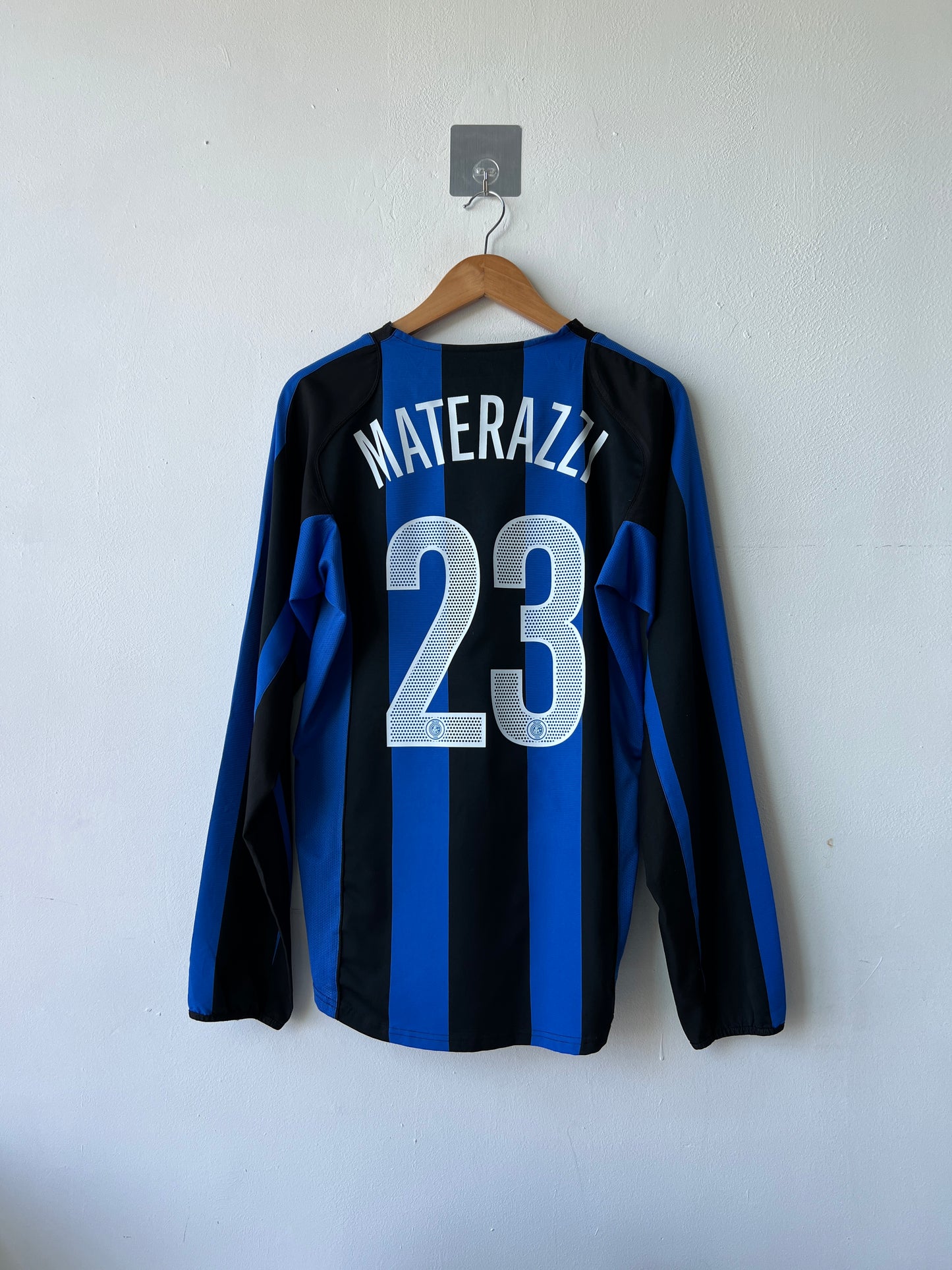 (M) Inter Milan 2004-05 Home Long Sleeve Materazzi #23