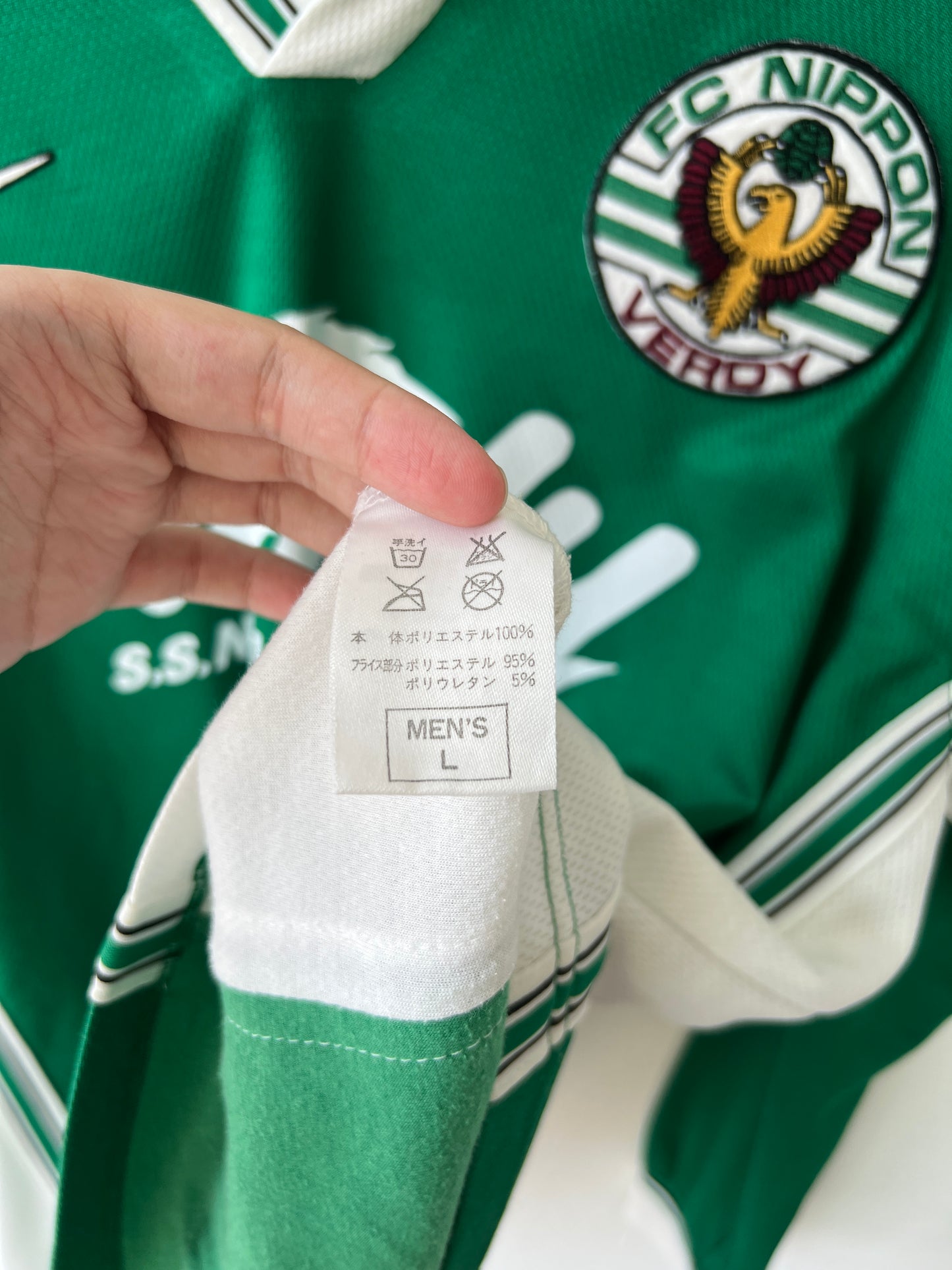 (L) Verdy Kawasaki 1999-00 Home Long Sleeve Shirt #15 (Possibly Youth Team)