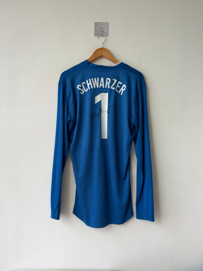 (XL) (Signed) Australia 2008-10 GK Player Version Shirt Schwarzer #1 (with photo proof)