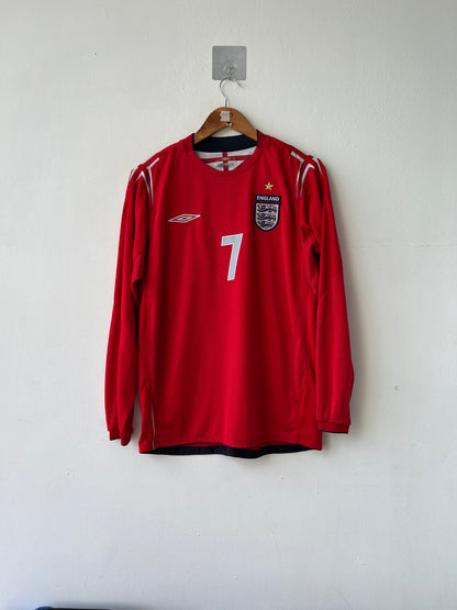 (M) England 2004-06 Away Long Sleeve Shirt Beckham #7