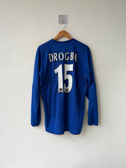 (L) Chelsea 2005-06 Home Long Sleeve Shirt Drogba #15