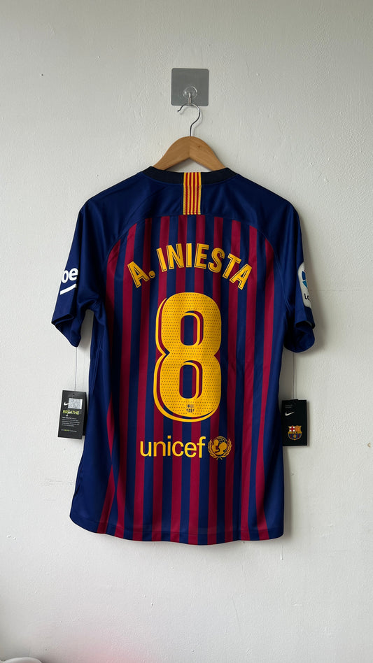 Barcelona 2018-19 Home Shirt Iniesta #8 Tribute Match (Brand New) (M)