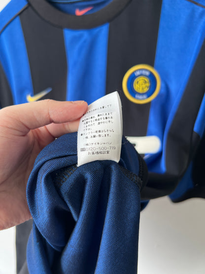(M fits L) Inter Milan 1999-00 Home Shirt Ronaldo #9