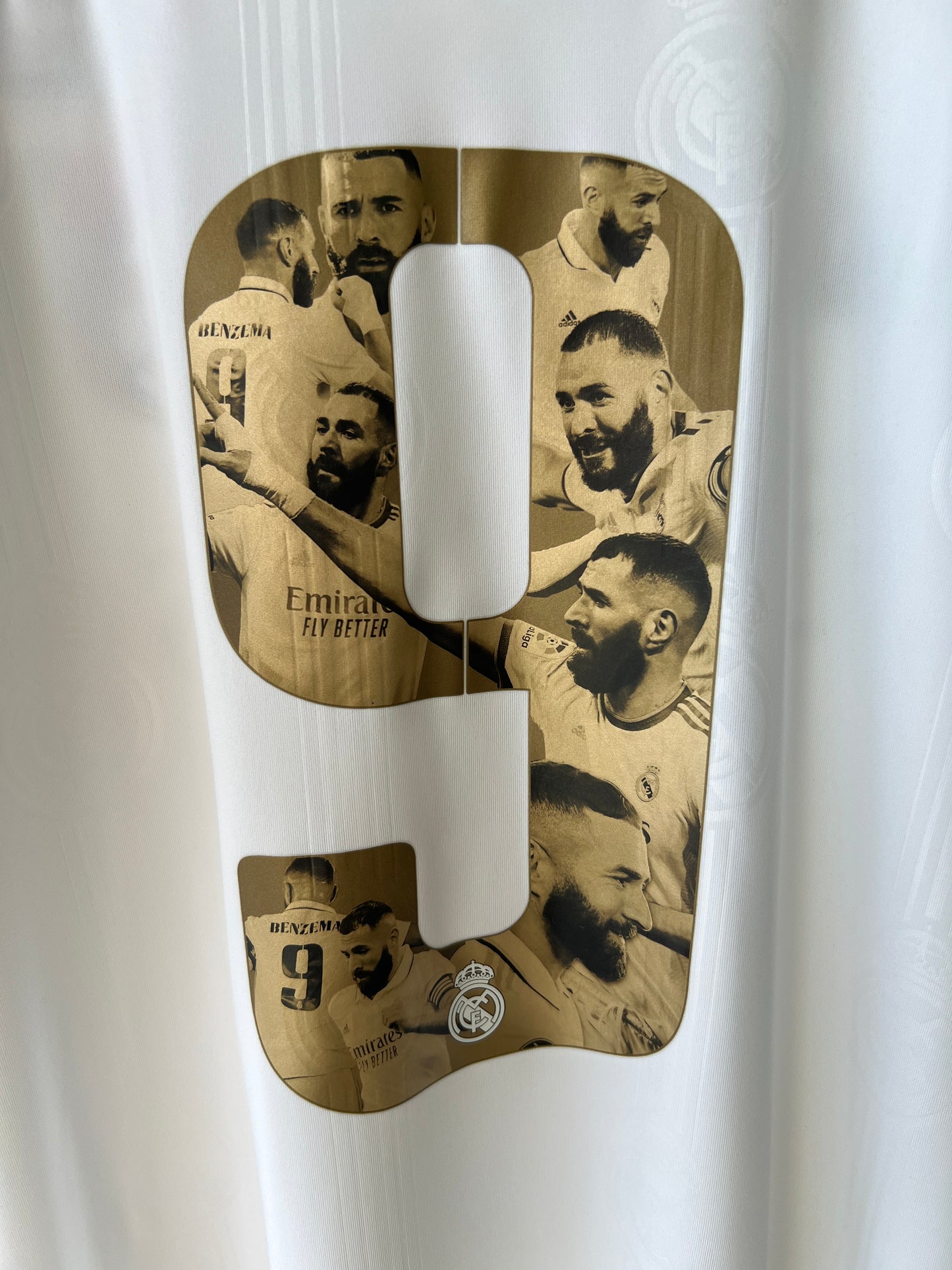 (L) Real Madrid 2022-23 Home Shirt Benzema #9 Ballon d'Or Tribute (NEW)